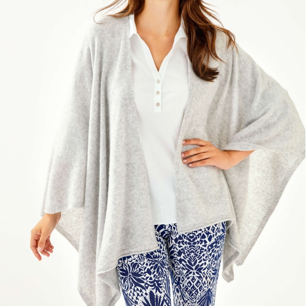 Terri Grey Cashmere Wrap OS